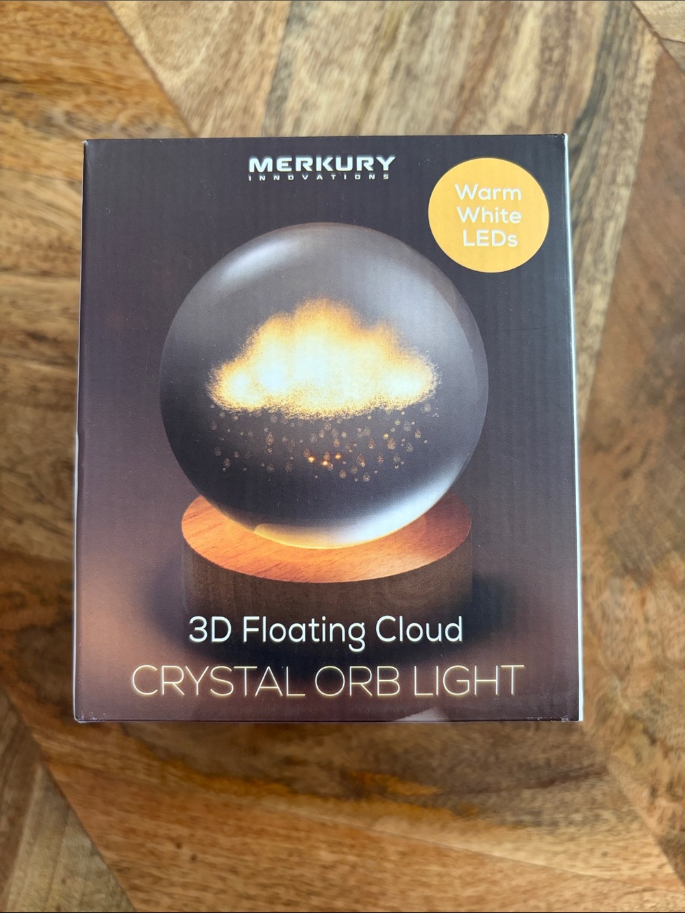 Merkury Innovations 3D Floating Cloud Crystal Orb Light - Warm White